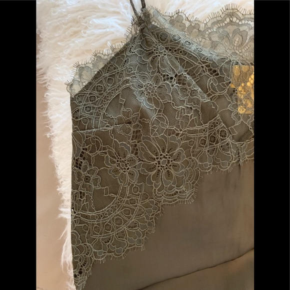 H&M  Camisole Top With Lace Khaki Green - Picture 3 of 8